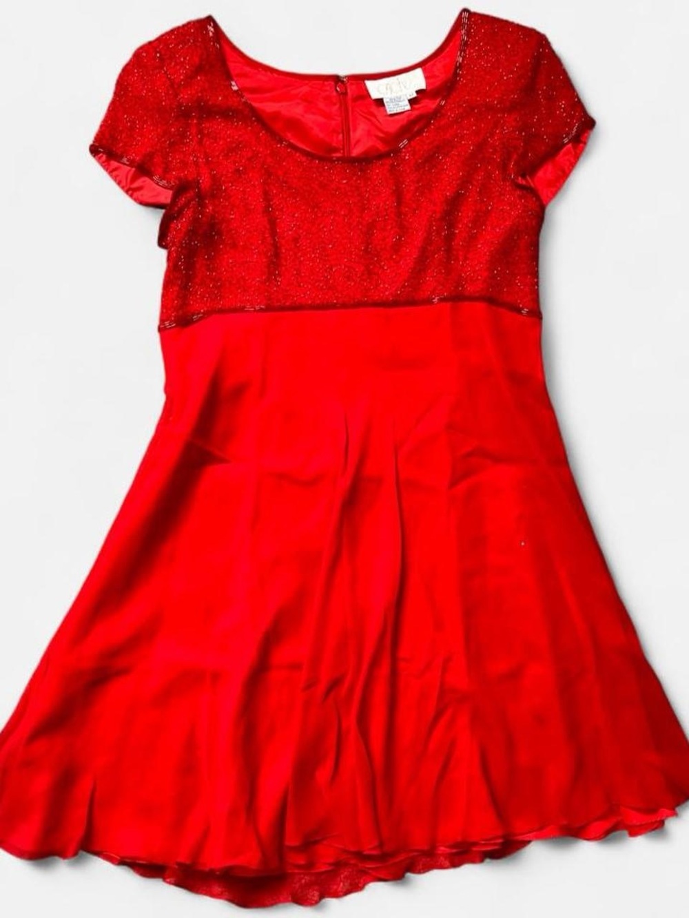 Cache Silk Beaded Mini Dress